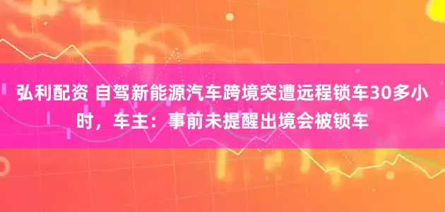 弘利配资 自驾新能源汽车跨境突遭远程锁车30多小时，车主：事前未提醒出境会被锁车